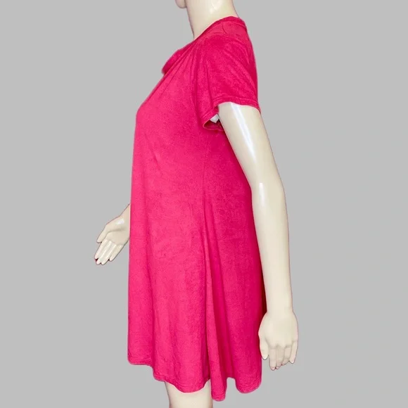 Living Doll Velour Stretch Neck Mini Dress Size Large - Picture 3 of 4